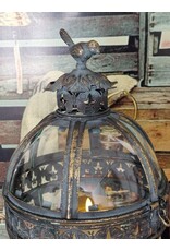 JB Miscellaneous - Tall Lantern on Legs Glass Globe with Bird