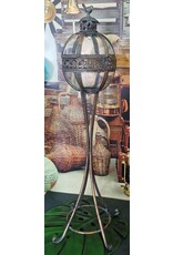 JB Miscellaneous - Tall Lantern on Legs Glass Globe with Bird