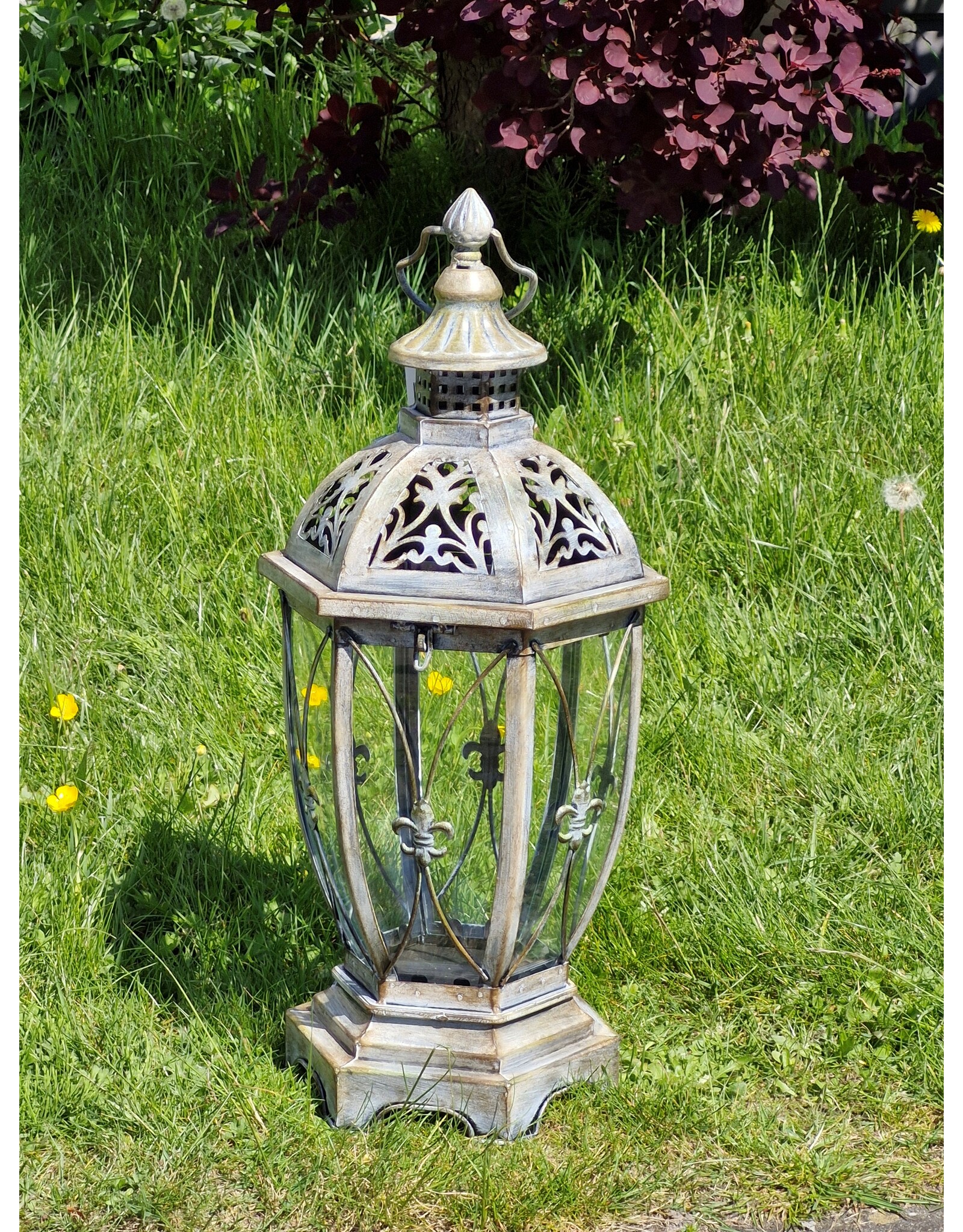 JB Miscellaneous - Rustic Lantern with French Lily - Fleur de Lis