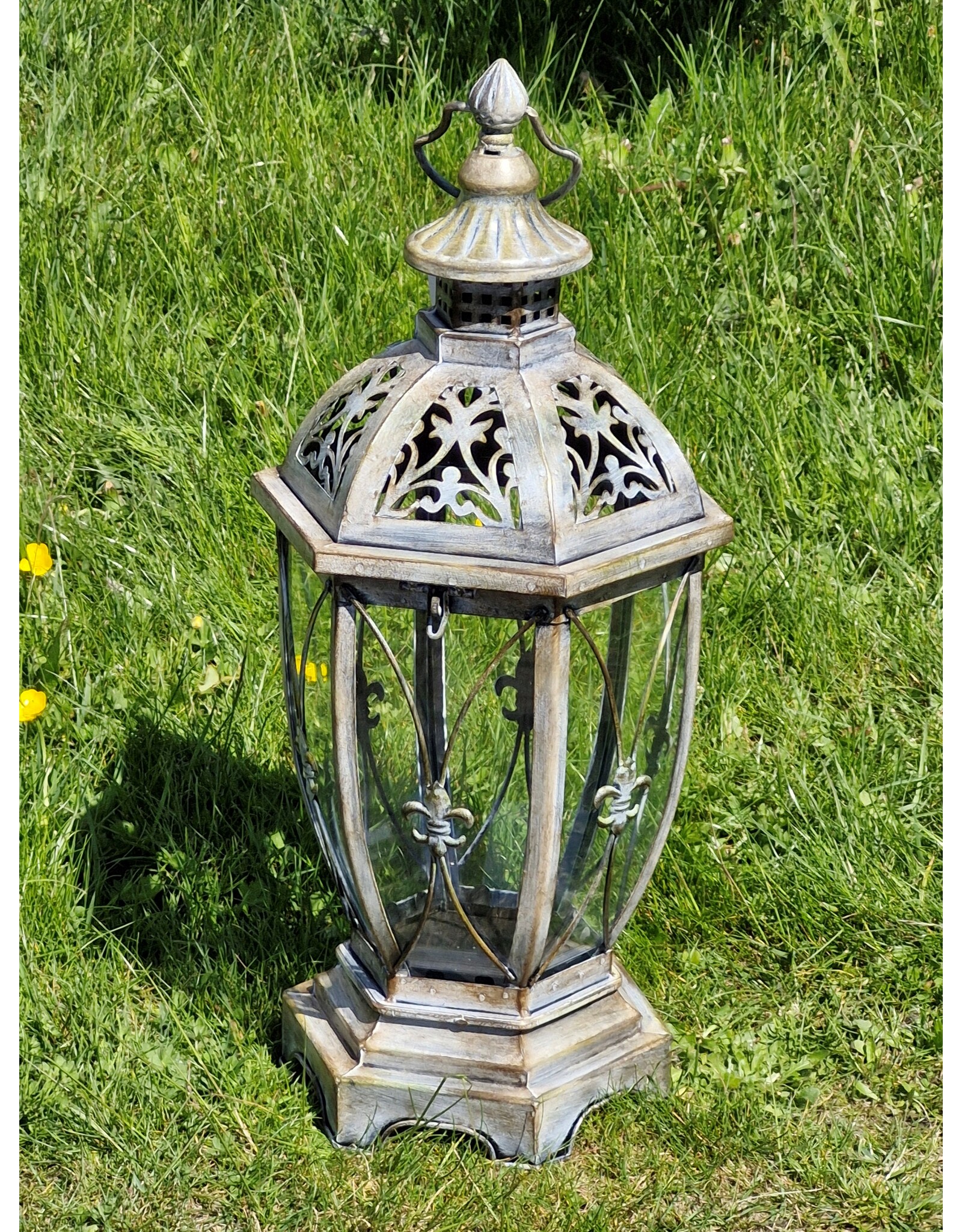 JB Miscellaneous - Rustic Lantern with French Lily - Fleur de Lis