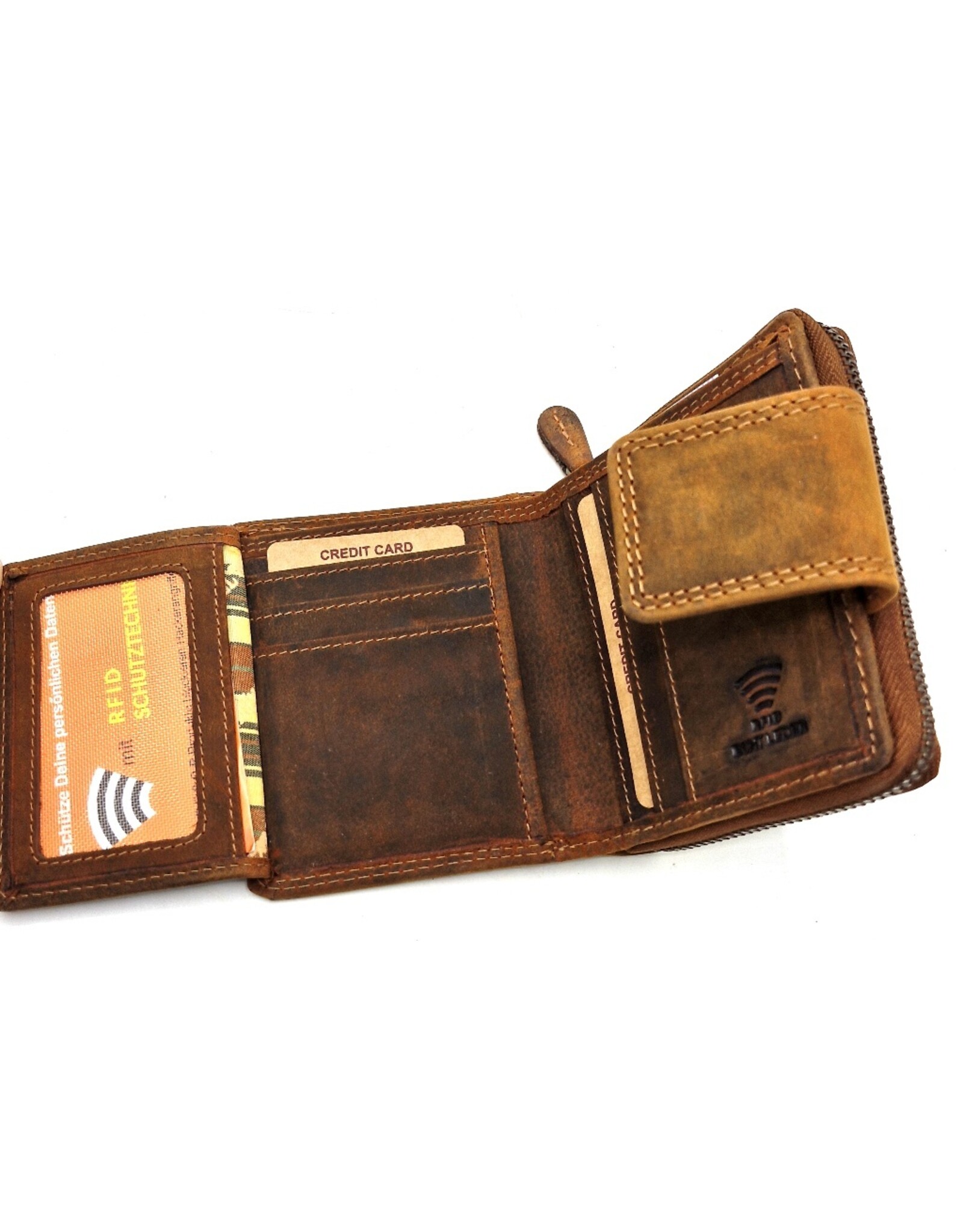 HillBurry Leren Portemonnees - HillBurry Portemonnee Uniseks Tan