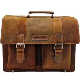 LandLeder Hillburry Briefcase Cambridge Hunter Leather Tan