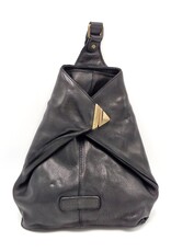 HillBurry Leren rugzakken Leren shoppers - HillBurry Crossbody-Sling bag Gewassen Leer zwart