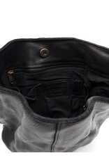 HillBurry Leren rugzakken Leren shoppers - HillBurry Crossbody-Sling bag Gewassen Leer zwart