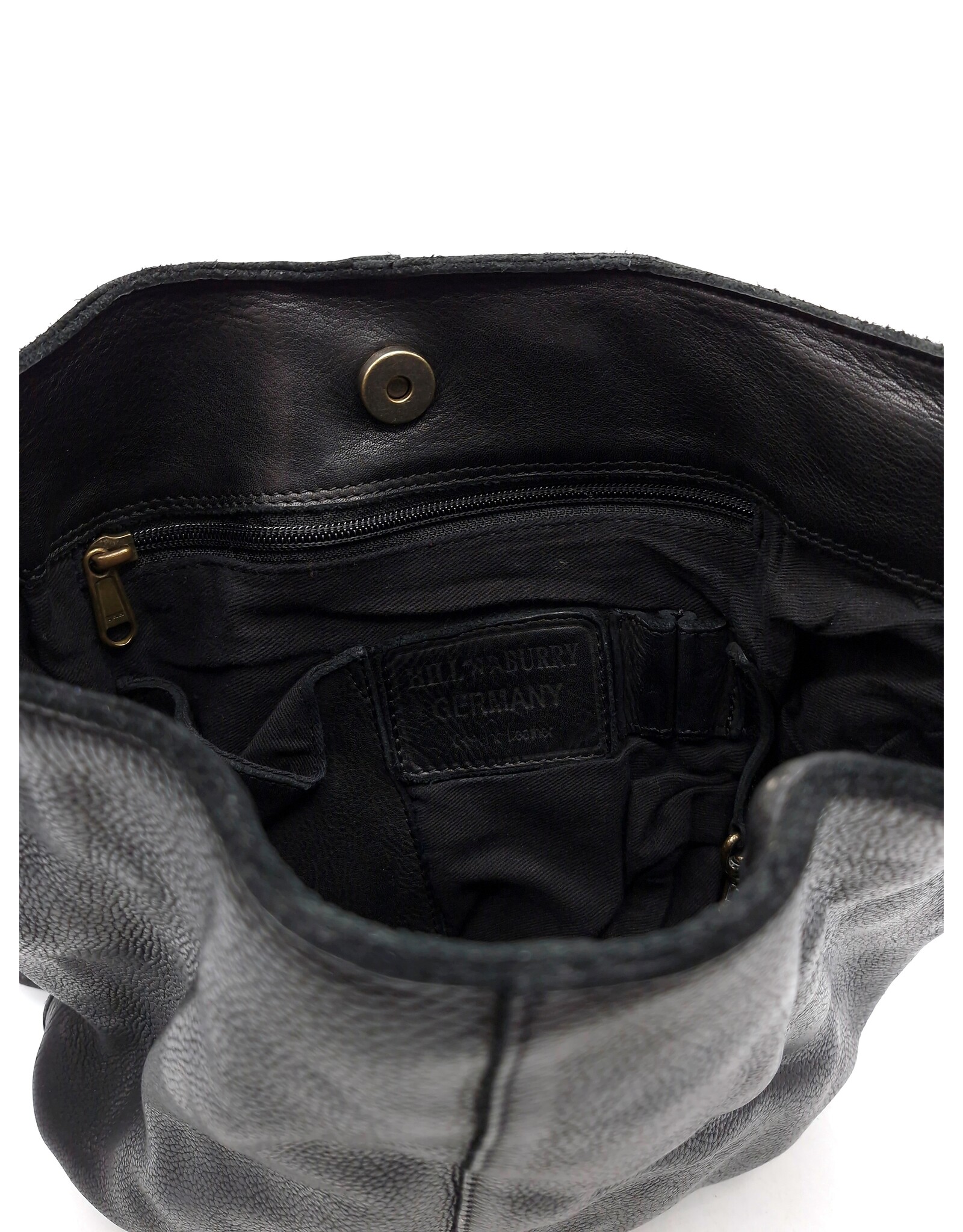 HillBurry Leren rugzakken Leren shoppers - HillBurry Crossbody-Sling bag Gewassen Leer zwart