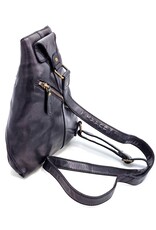 HillBurry Leren rugzakken Leren shoppers - HillBurry Crossbody-Sling bag Gewassen Leer zwart