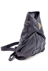 HillBurry Leren rugzakken Leren shoppers - HillBurry Crossbody-Sling bag Gewassen Leer zwart