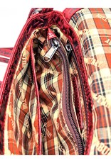 HillBurry Leren Festivaltasjes, heuptassen en riemtassen - HillBurry Leren Schoudertasje Bladeren Relief rood