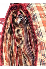 HillBurry Leren Festivaltasjes, heuptassen en riemtassen - HillBurry Leren Schoudertasje Bladeren Relief rood