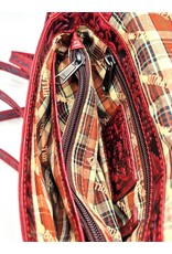 HillBurry Leather Festival bags, waist bags and belt bags - HillBurry Leather Shoulder Bag Embossed Leaves red