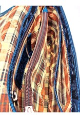 HillBurry Leren Festivaltasjes, heuptassen en riemtassen - HillBurry Leren Schoudertasje Bladeren Relief blauw