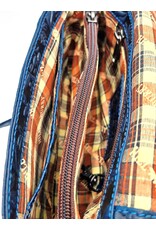 HillBurry Leren Festivaltasjes, heuptassen en riemtassen - HillBurry Leren Schoudertasje Bladeren Relief blauw