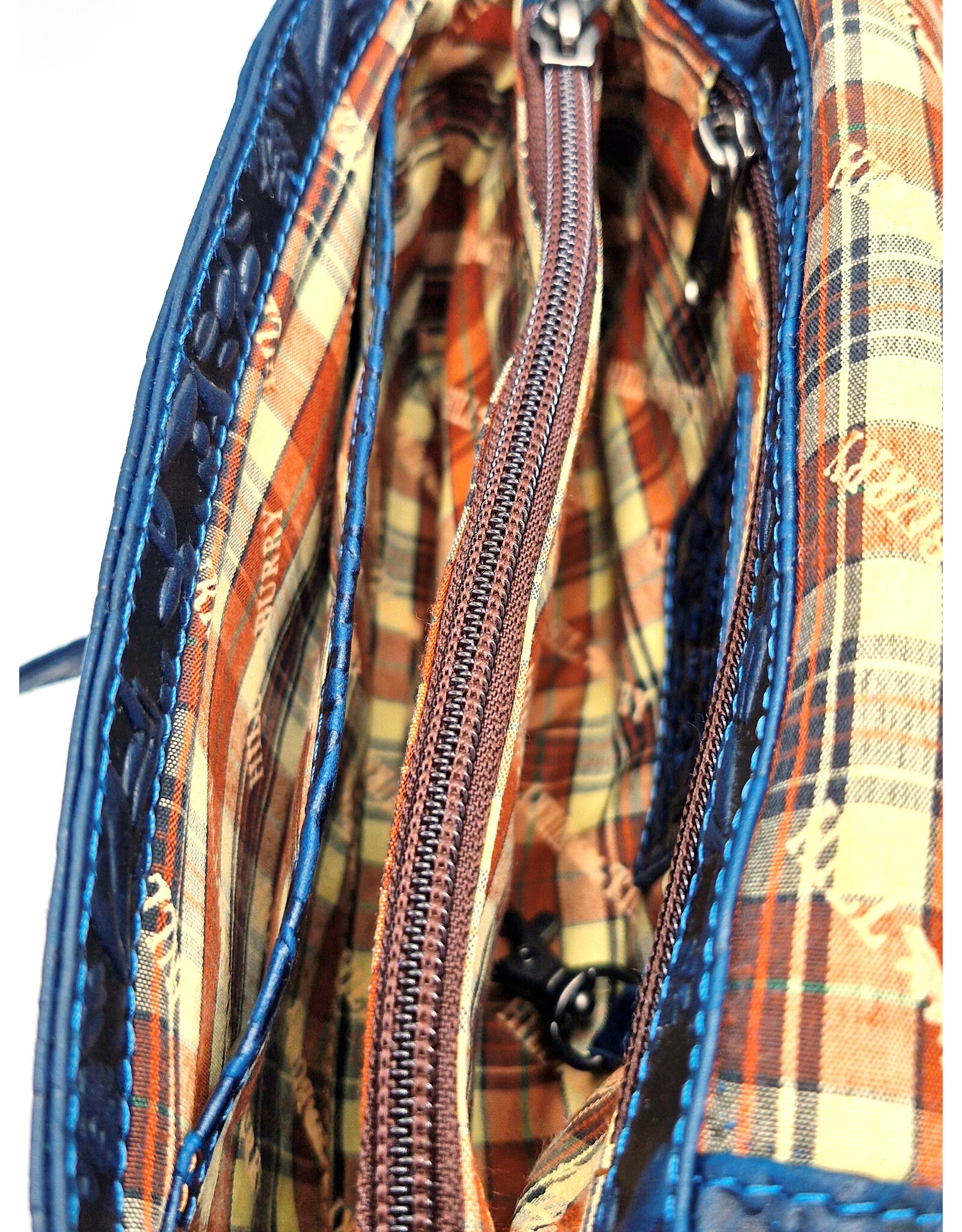 HillBurry Leren Festivaltasjes, heuptassen en riemtassen - HillBurry Leren Schoudertasje Bladeren Relief blauw