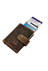 Hunters Leren Portemonnees - Hunters Safety Wallet  voor 8 pasjes