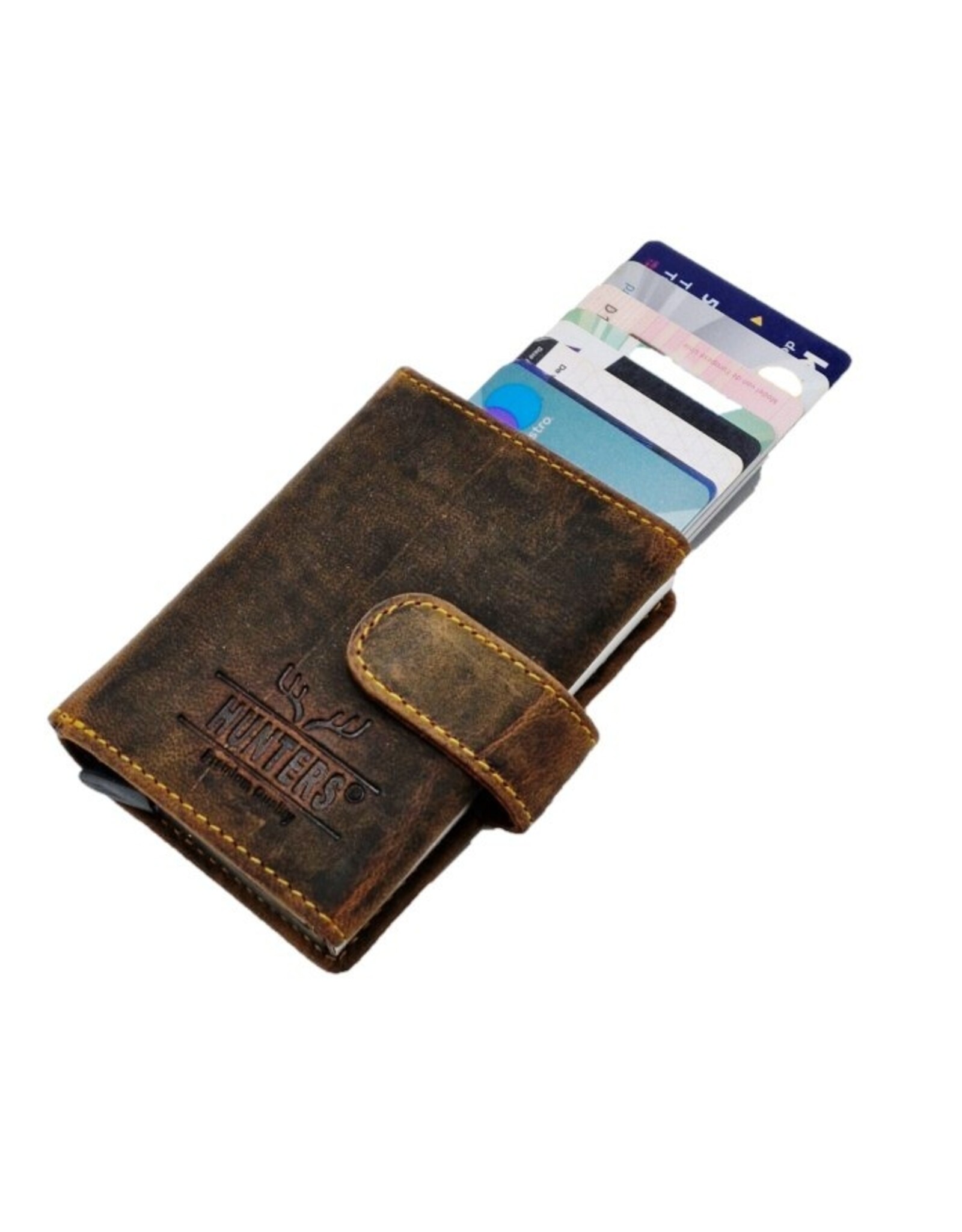 Hunters Leren Portemonnees - Hunters Safety Wallet  voor 8 pasjes