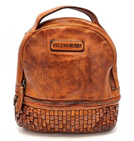 HillBurry HillBurry backpack Washed Leather with Wickerwork