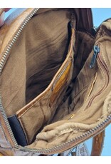 HillBurry Leren tassen - HillBurry Stoere Crossbody Tas Gewassen Leer Vintage cognac