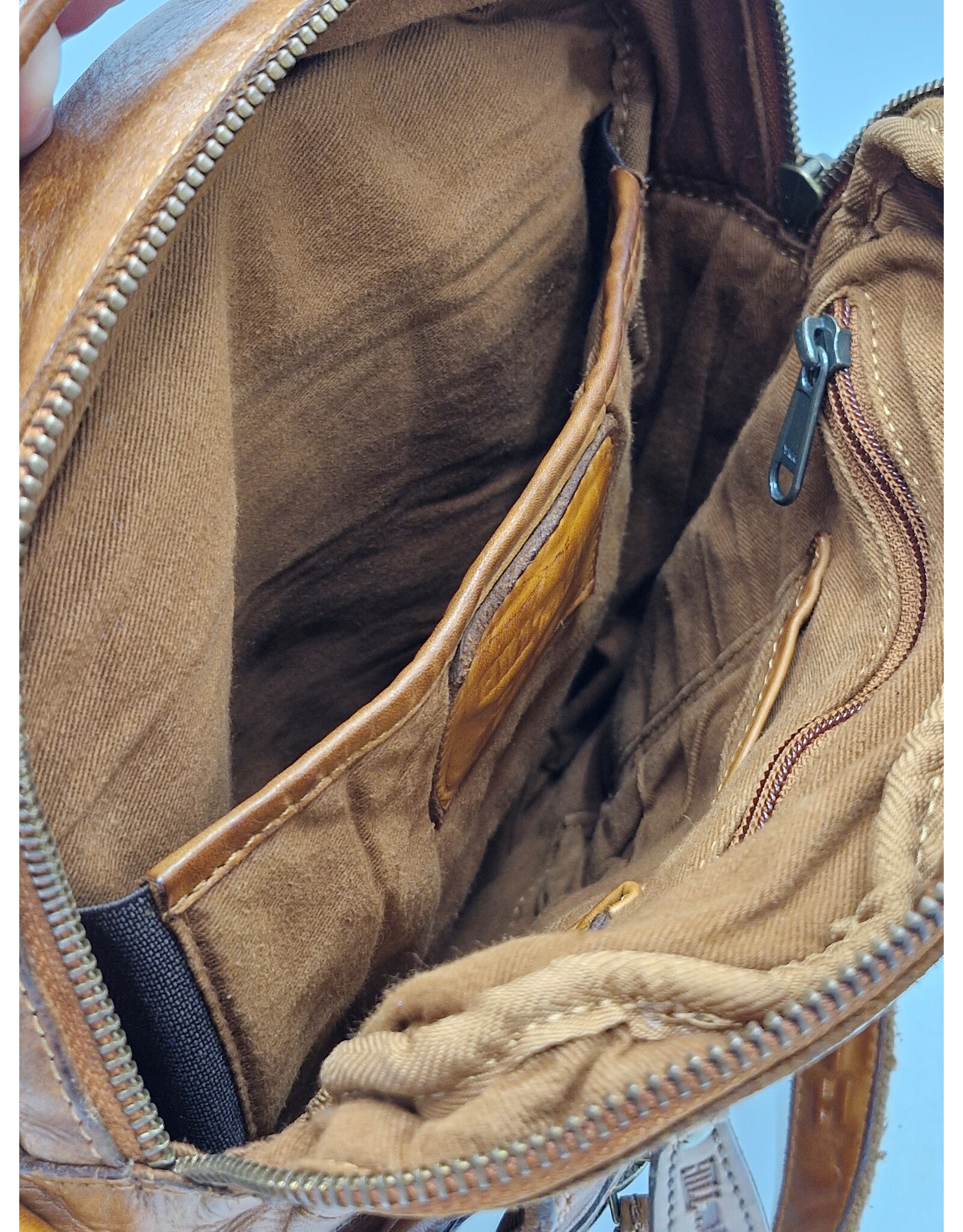 HillBurry Leren tassen - HillBurry Stoere Crossbody Tas Gewassen Leer Vintage cognac