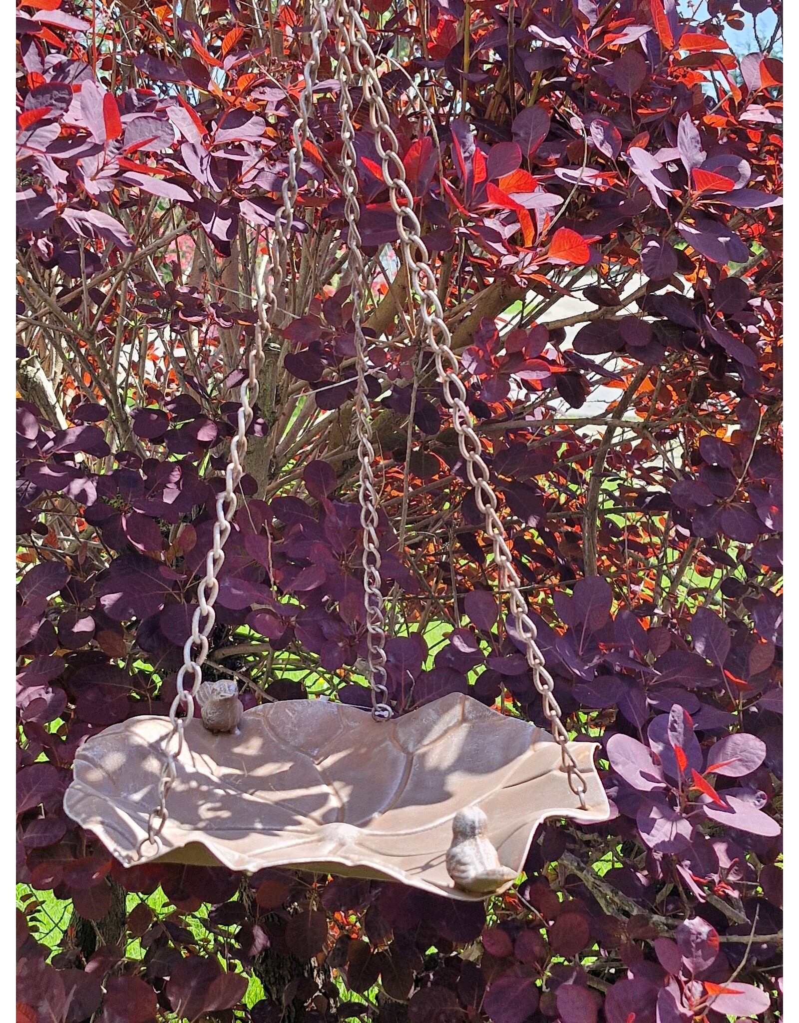 SH Miscellaneous - Vogelbad-Voederschaal - bladvormig roestbruin