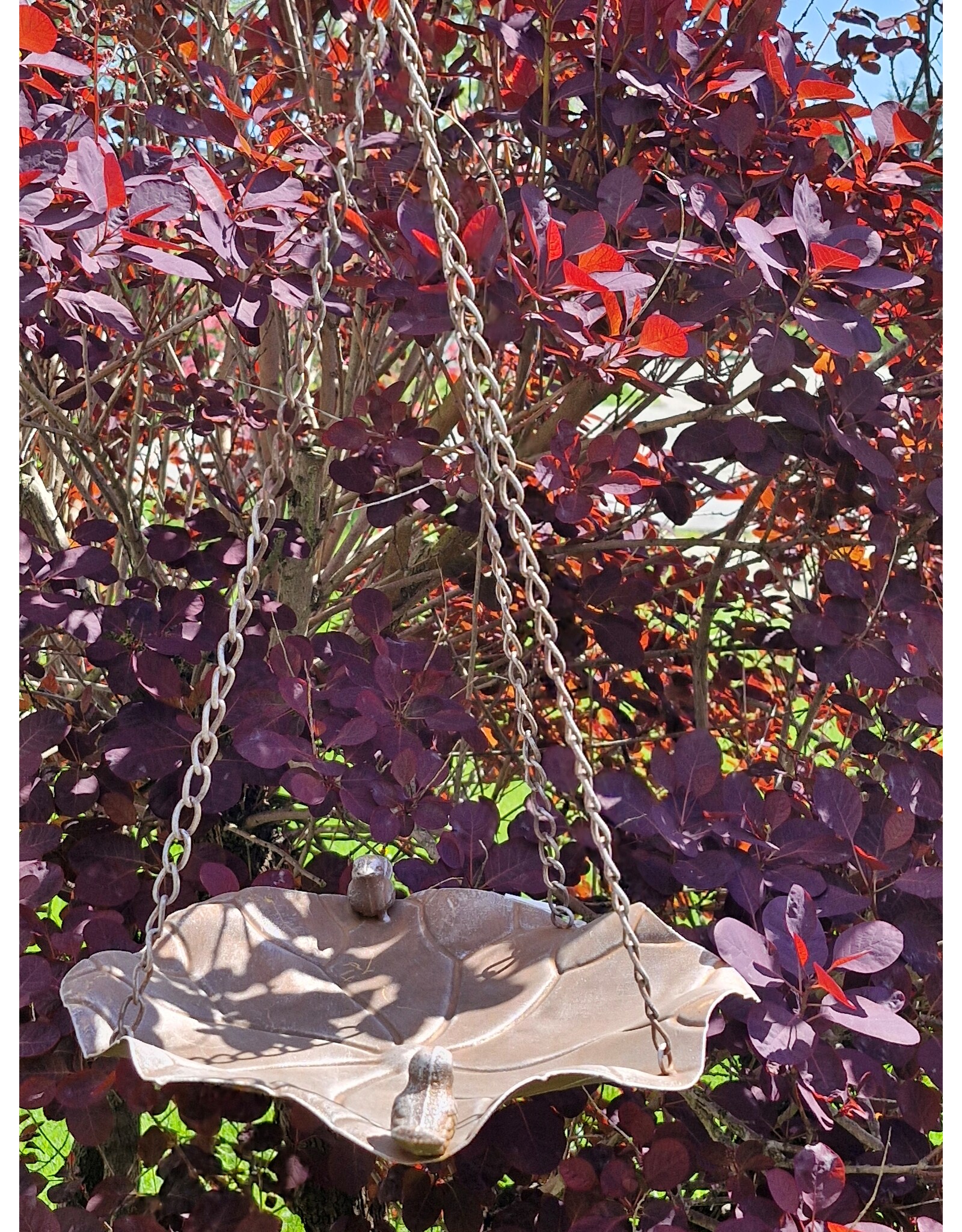 SH Miscellaneous - Vogelbad-Voederschaal - bladvormig roestbruin