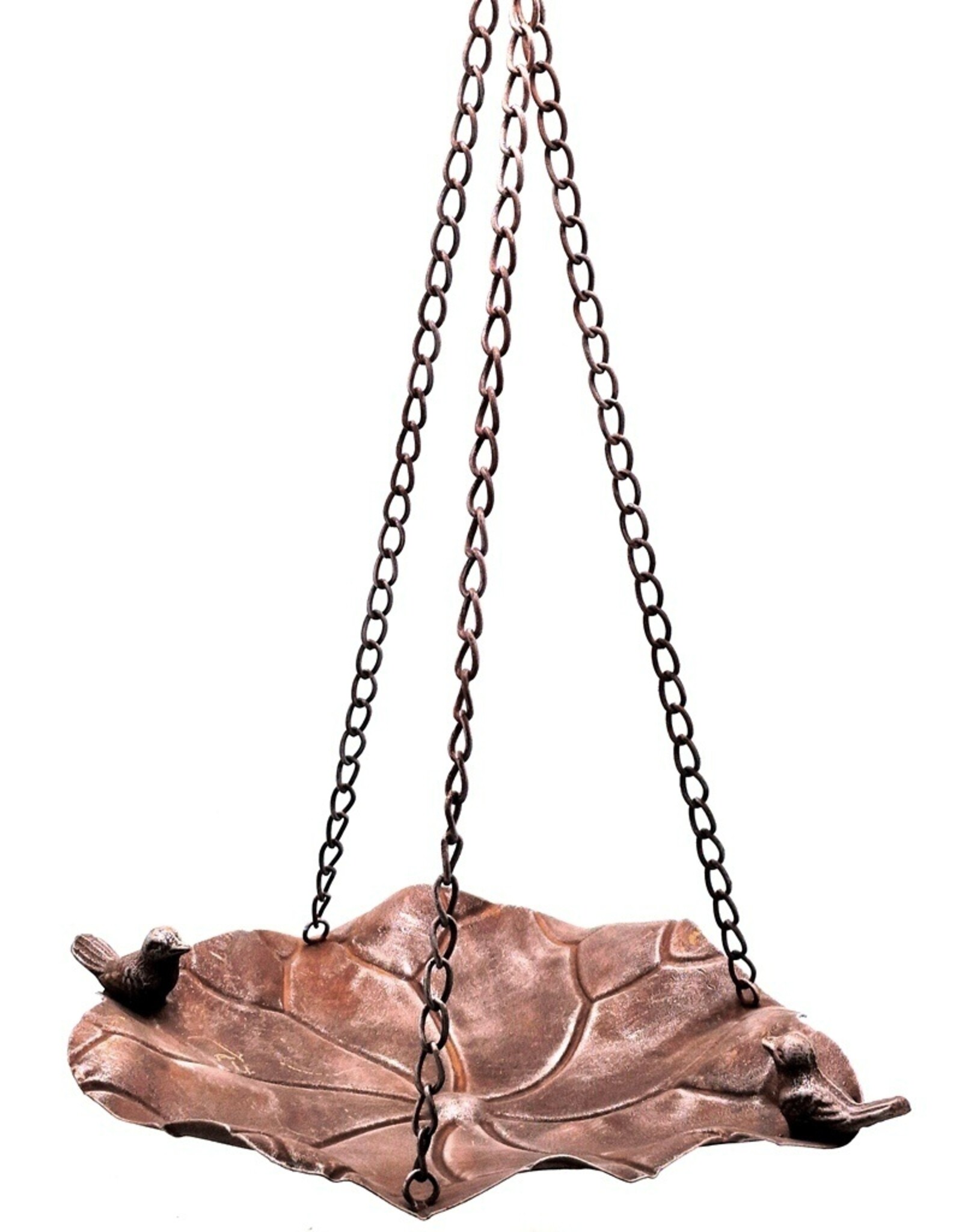 SH Miscellaneous - Birdbath-Feeding Bowl - leaf shaped rust brown