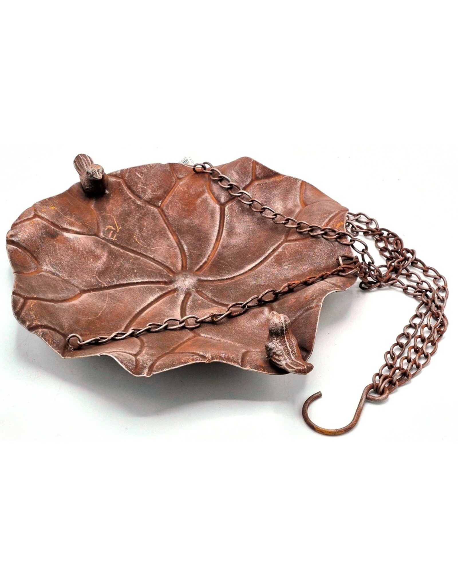 SH Miscellaneous - Birdbath-Feeding Bowl - leaf shaped rust brown