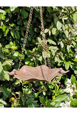 SH Miscellaneous - Birdbath-Feeding Bowl - leaf shaped rust brown