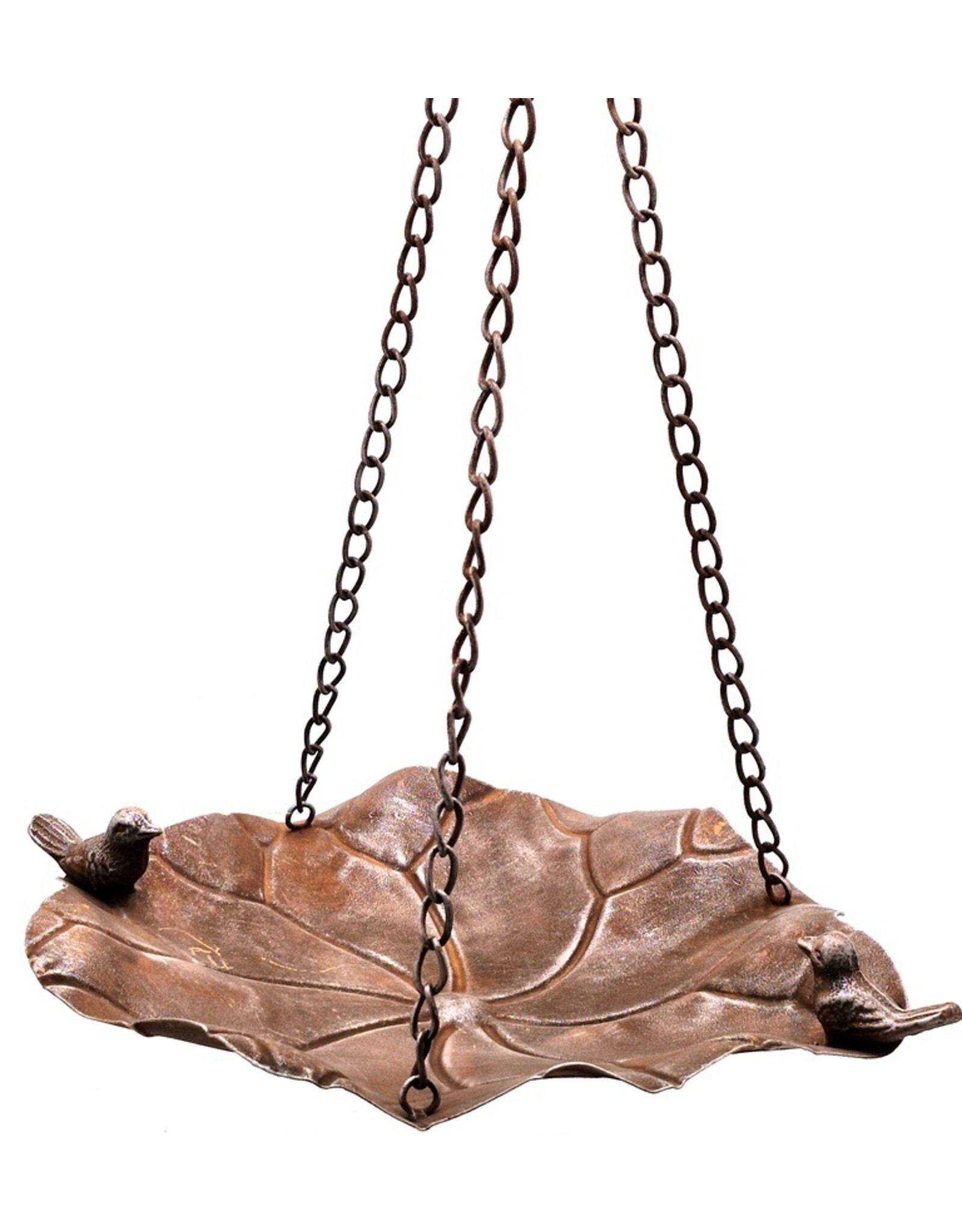SH Miscellaneous - Birdbath-Feeding Bowl - leaf shaped rust brown
