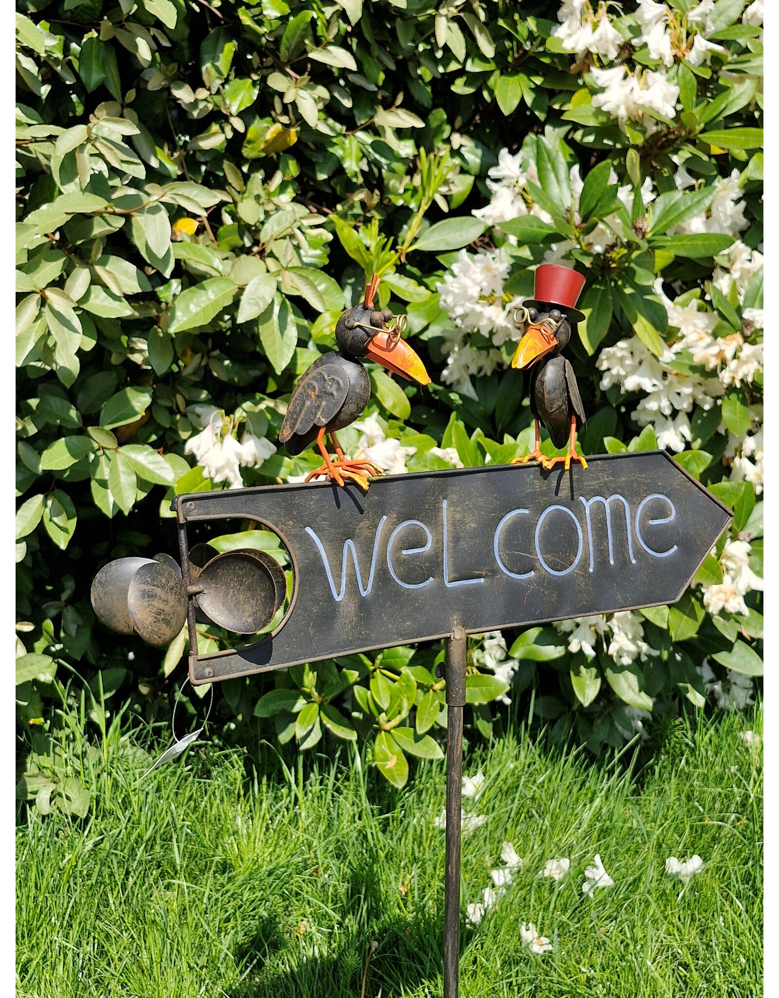 SH Miscellaneous - Decoratieve Metalen Tuinsteker Welkom 124cm