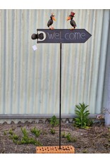 SH Miscellaneous - Decoratieve Metalen Tuinsteker Welkom 124cm