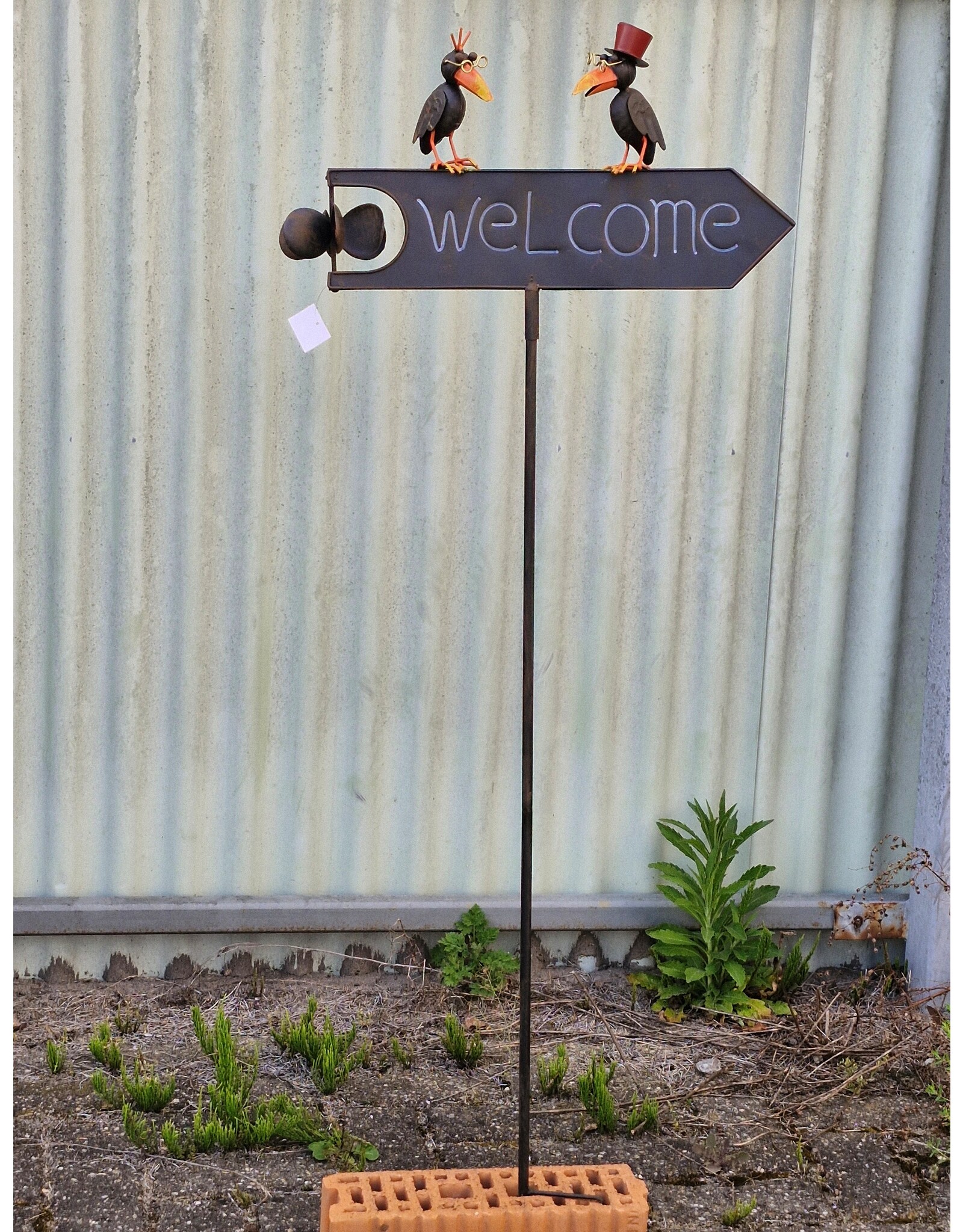 SH Miscellaneous - Decoratieve Metalen Tuinsteker Welkom 124cm