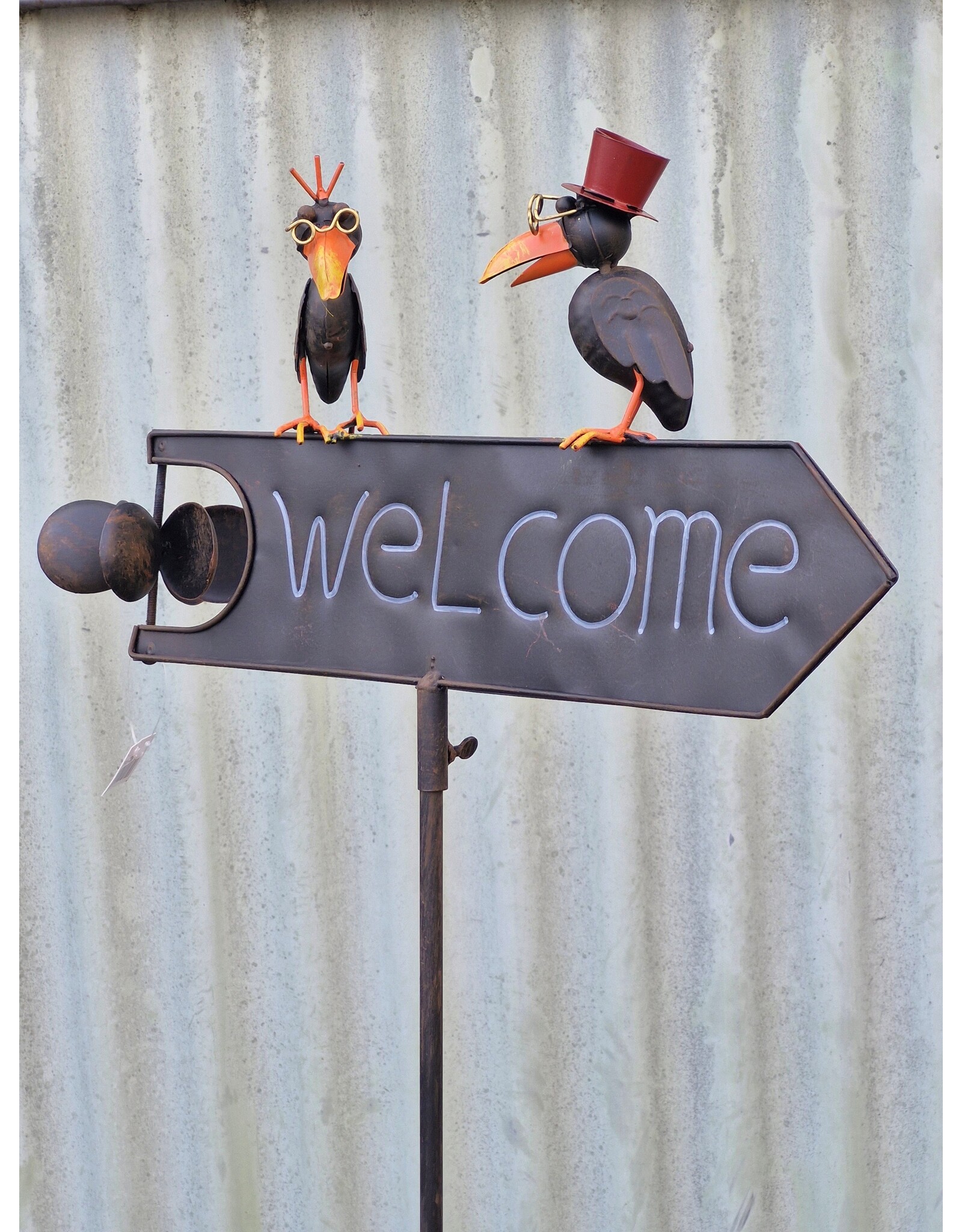 SH Miscellaneous - Decoratieve Metalen Tuinsteker Welkom 124cm