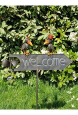 SH Miscellaneous - Decoratieve Metalen Tuinsteker Welkom 124cm