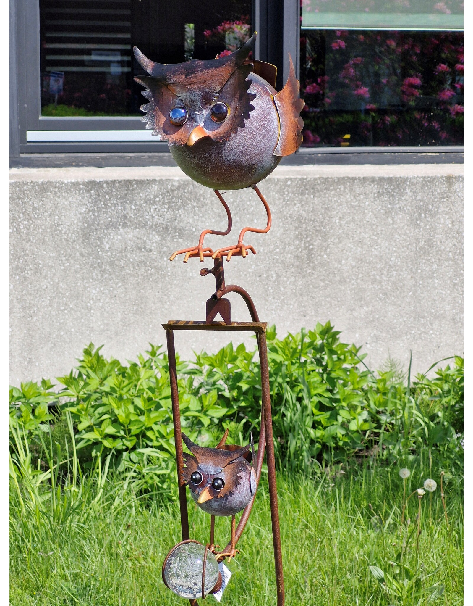 SH Miscellaneous - Metalen Tuinsteker Uiltjes (wiegend) 144cm