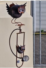 SH Miscellaneous - Metalen Tuinsteker Uiltjes (wiegend) 144cm