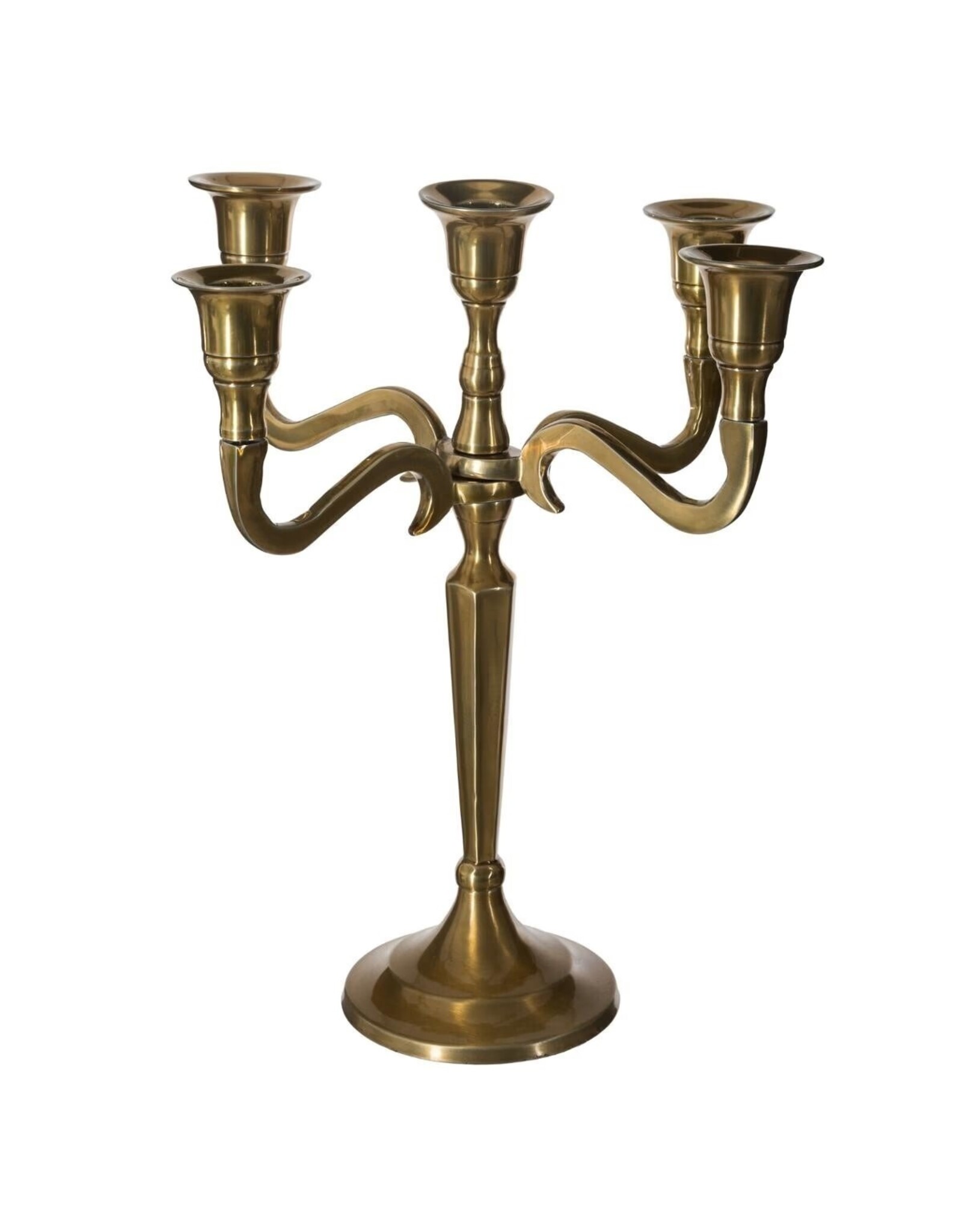 Atmosphera Giftware, beelden, collectables - Vijfarmige Kandelaar Bronskleurig metaal