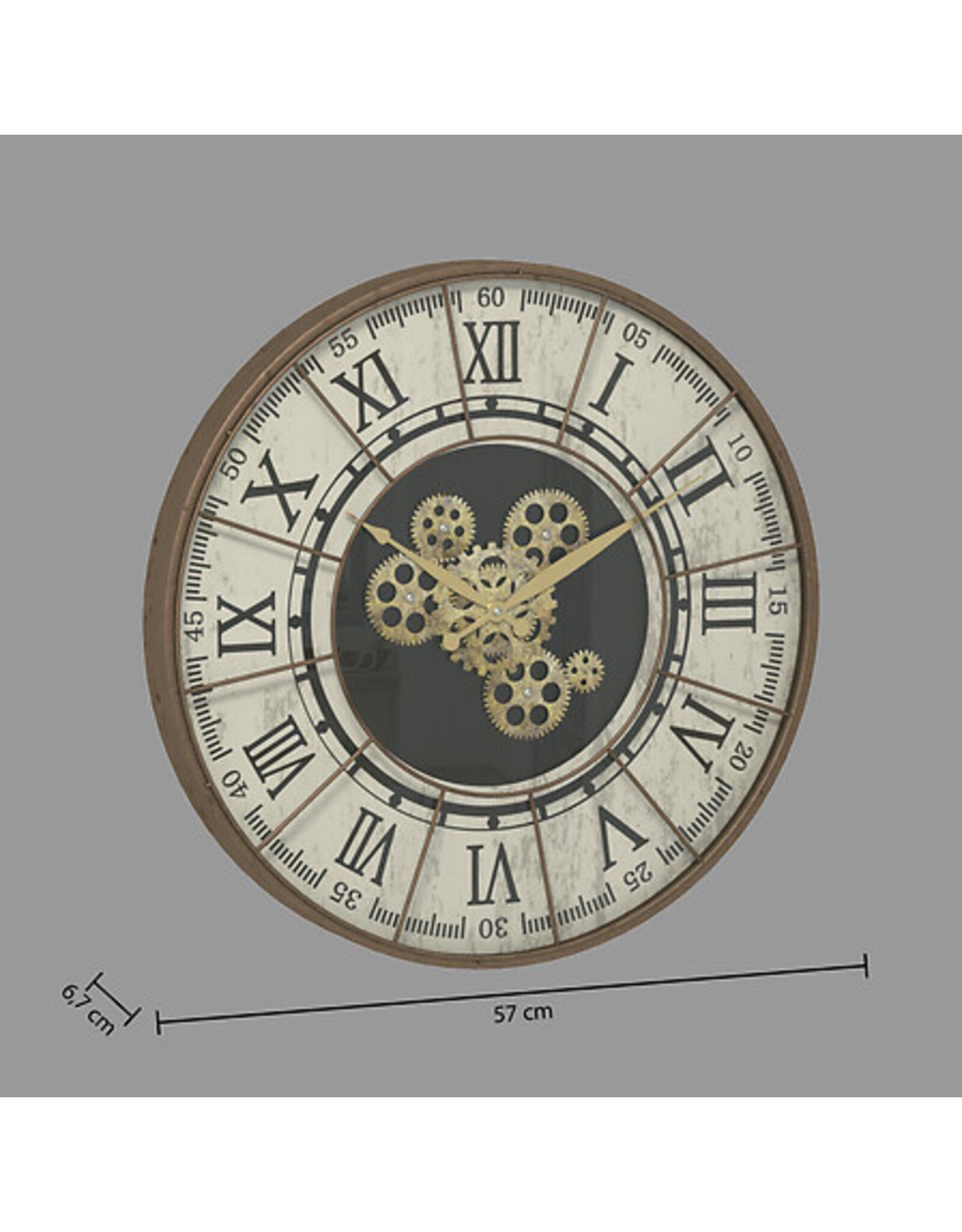 Atmosphera Miscellaneous - Wall Clock Stella with Moving Cogwheels 57cm