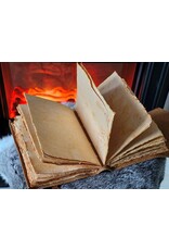 JM Handicrafts Miscellaneous - Leather Journal Embossed Flowers & Key Vintage Tan