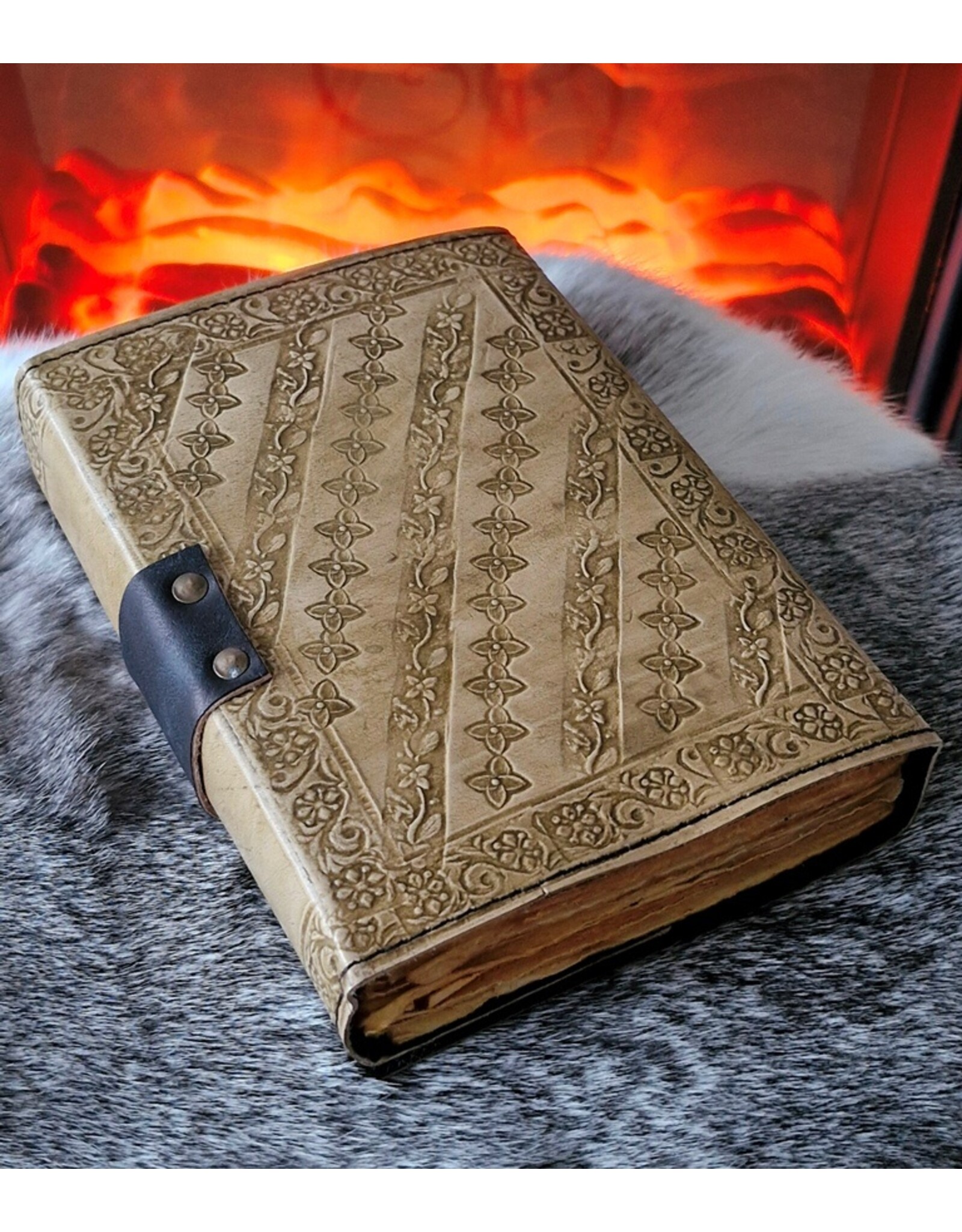 JM Handicrafts Miscellaneous - Celtic Wolf Leather Journal with lock