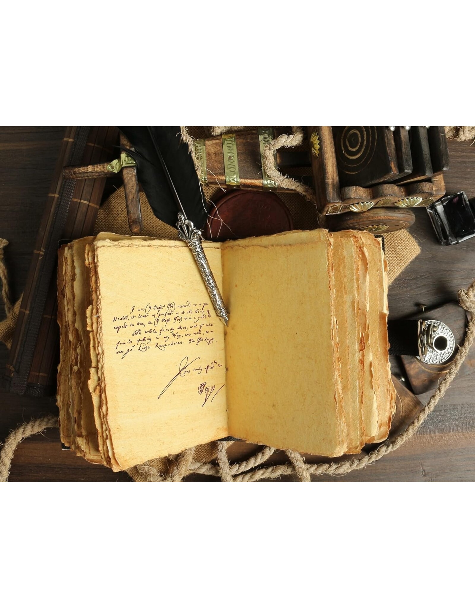 JM Handicrafts Miscellaneous -  La Luna Leren Vintage Notitieboek