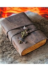 RK Handicrafts Miscellaneous - Leather Deckle-edge Notebook with Wind Rose Key 18x13cm