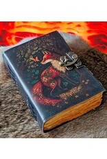 RK Handicrafts Miscellaneous - Leather Journal with Fox and vintage lock