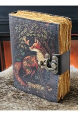 RK Handicrafts Miscellaneous - Leather Journal with Fox and vintage lock