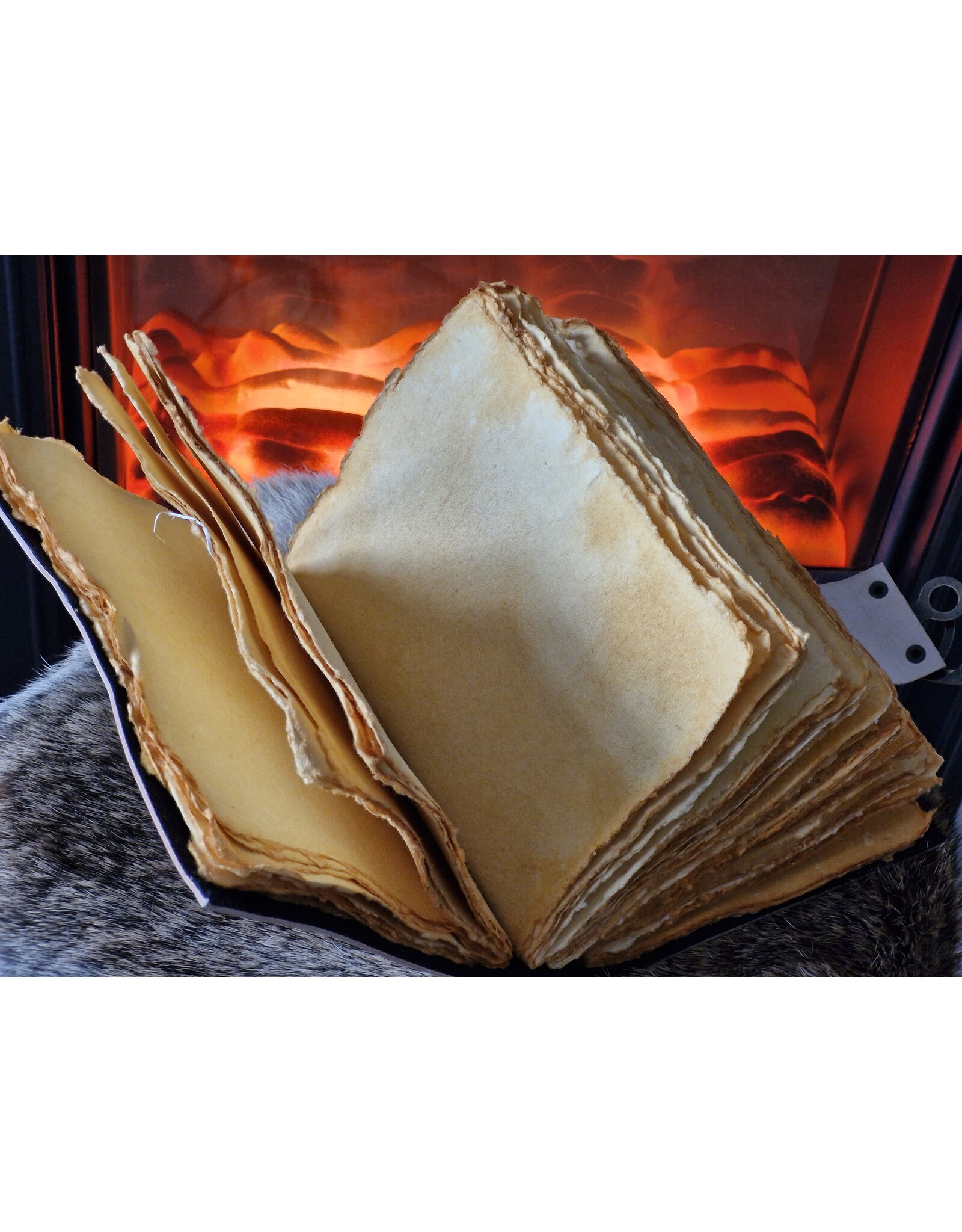 RK Handicrafts Miscellaneous - Leather Journal with Fox and vintage lock