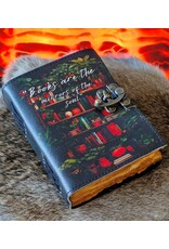 RK Handicrafts Miscellaneous - Leather Journal with Bookshelfs Print