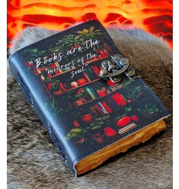 RK Handicrafts Leren Dagboek  met Boekenkast print