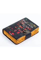 RK Handicrafts Miscellaneous - Leather Journal with Bookshelfs Print