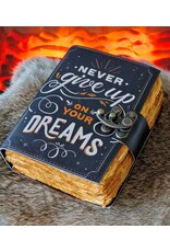 RK Handicrafts Miscellaneous - Leather Journal Never Give Up On Your Dreams