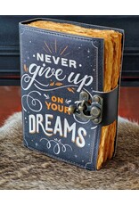 RK Handicrafts Miscellaneous - Leather Journal Never Give Up On Your Dreams