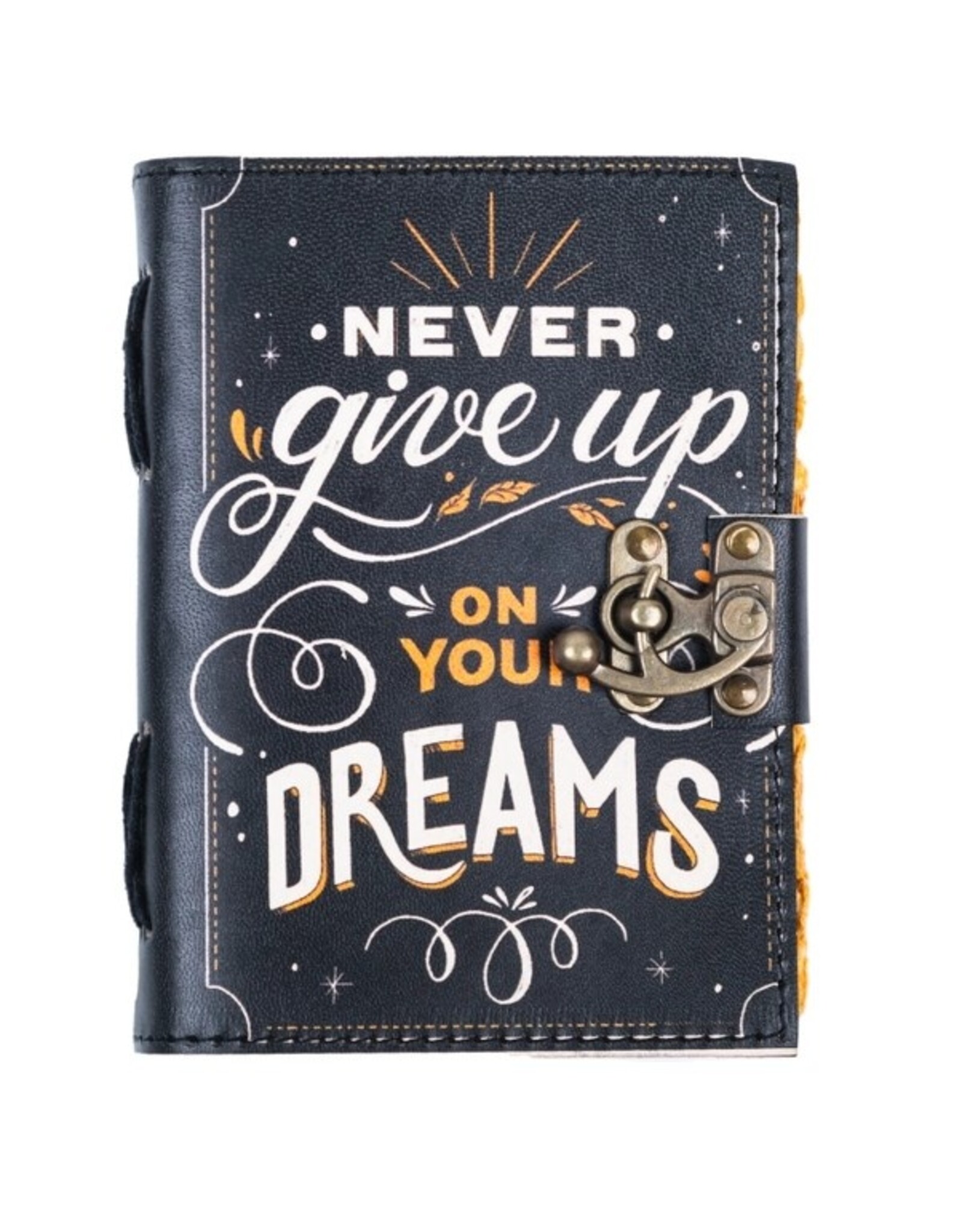 RK Handicrafts Miscellaneous - Leather Journal Never Give Up On Your Dreams